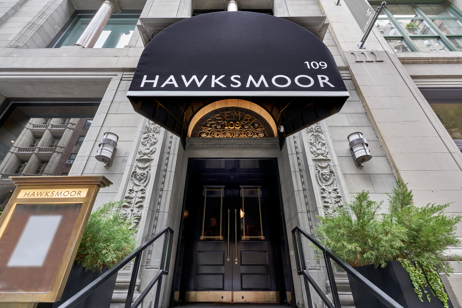 An exterior shot of Hawkmoor New York set in a historic building in Gramercy