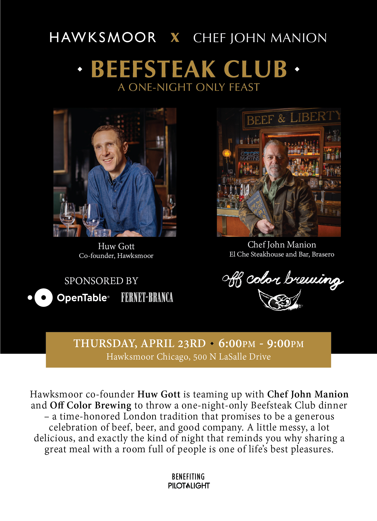 Invitation to Hawksmoor Chicago's Beefsteaks Club