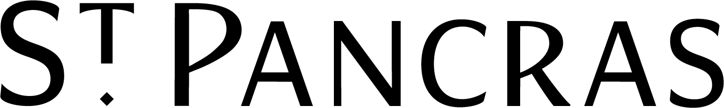 St Pancras logo in black script writing