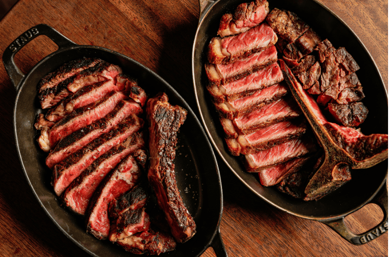 Food & Drinks 1 Sharing steaks at Hawksmoor cooked to perfection