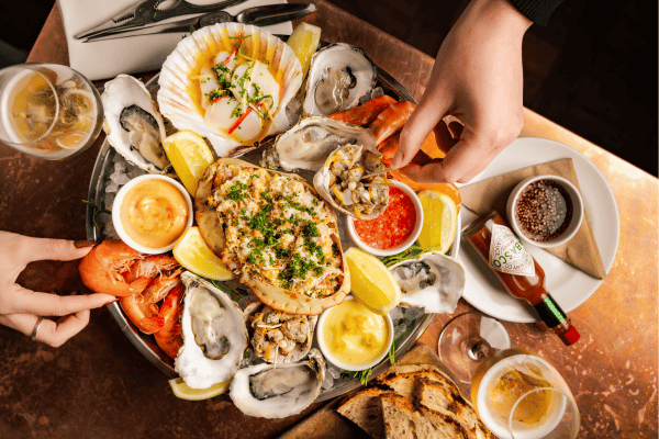 St Pancras 20 Seafood tower at Hawksmoor St Pancras