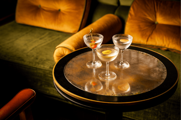 Martini cocktails at the Martini Bar at Hawksmoor St Pancras