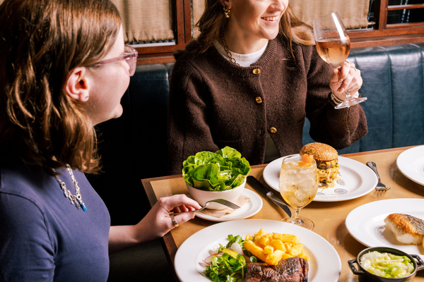 Home 15 Two ladies dining on Hawksmoor Early Evening Set Menu